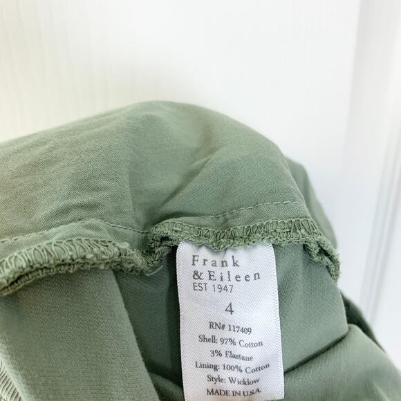 Frank & Eileen Wicklow Italian Twill Chino Cropped Trouser Pant Rosemary Size 4 - Picture 7 of 7